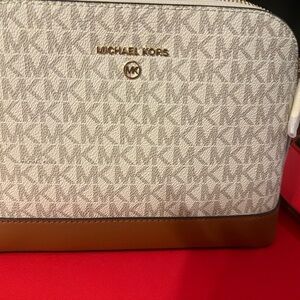 Michael Kors Gray and Brown Crossbody Bag